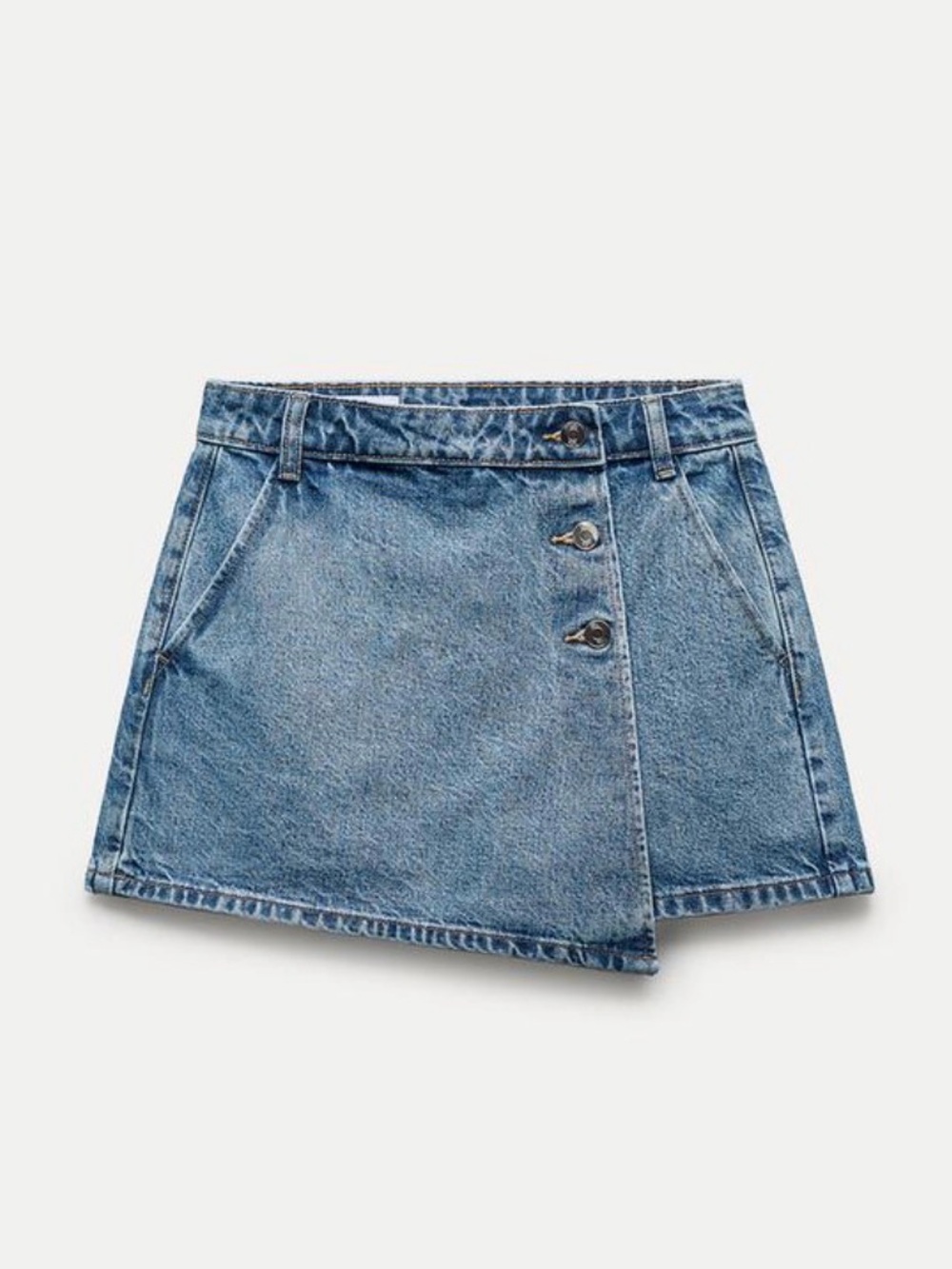 ZARA Denim Wrap-Front Women Skort